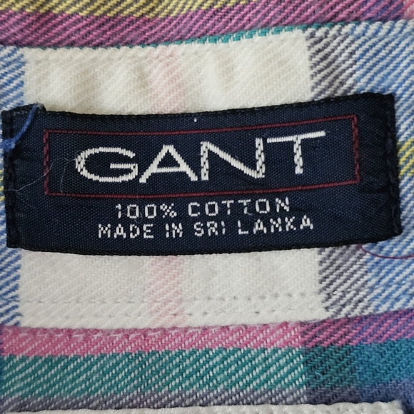 Gant Salty Dog Washed 100% Cotton Plaid Pastel Mens Buttondown XL - Picture 6 of 14